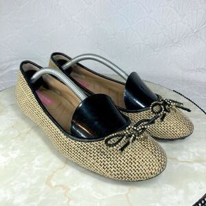 Isaac Mizrahi Ballet Flats Womens Size 7 Tan New York Dressy Bow Cushion Shoes